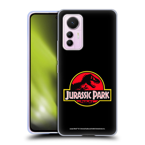Jurassic Park Logo Plain Black Soft Gel Case for Xiaomi 12 Lite
