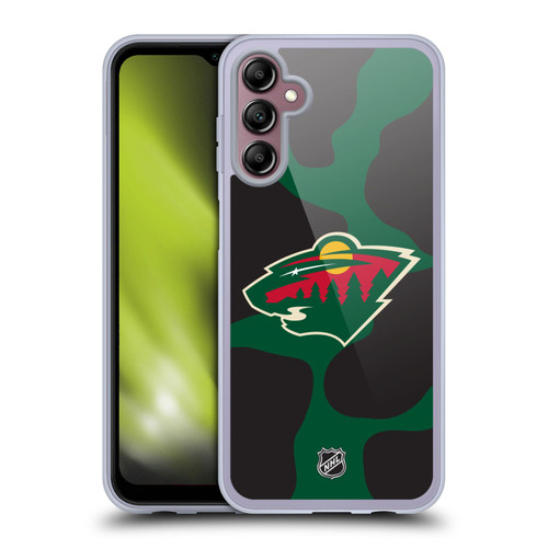 NHL Minnesota Wild Cow Pattern Soft Gel Case for Samsung Galaxy A14 5G