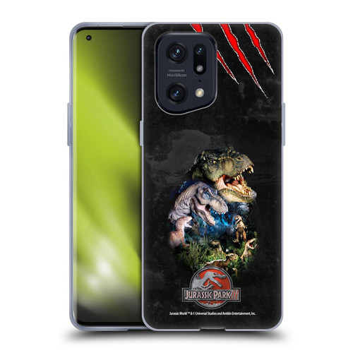 Jurassic Park III Key Art Dinosaurs Soft Gel Case for OPPO Find X5 Pro