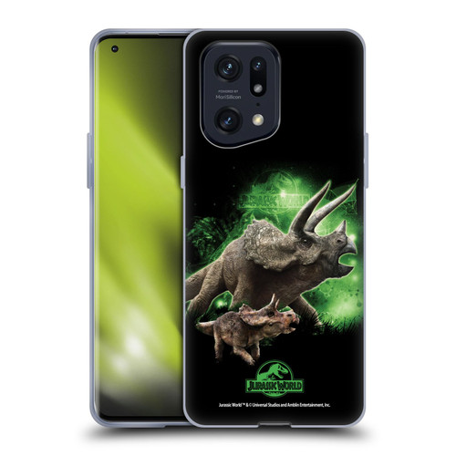 Jurassic World Key Art Triceratops Soft Gel Case for OPPO Find X5 Pro