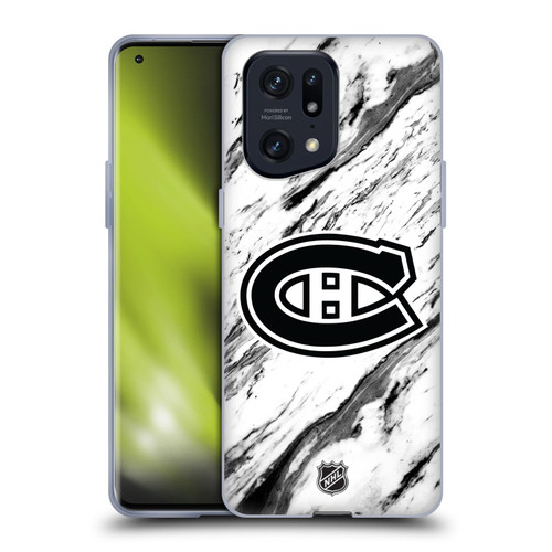 NHL Montreal Canadiens Marble Soft Gel Case for OPPO Find X5 Pro