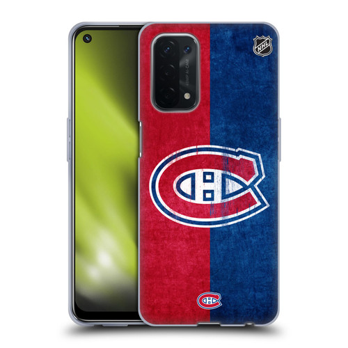 NHL Montreal Canadiens Half Distressed Soft Gel Case for OPPO A54 5G