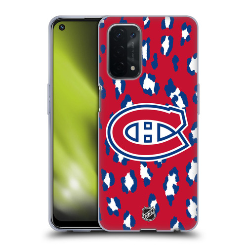 NHL Montreal Canadiens Leopard Patten Soft Gel Case for OPPO A54 5G