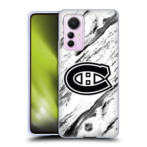 NHL Montreal Canadiens Marble Soft Gel Case for Xiaomi 12 Lite
