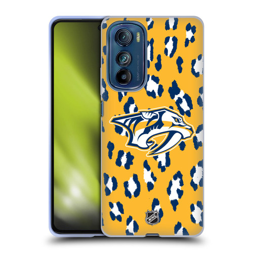 NHL Nashville Predators Leopard Pattern Soft Gel Case for Motorola Edge 30