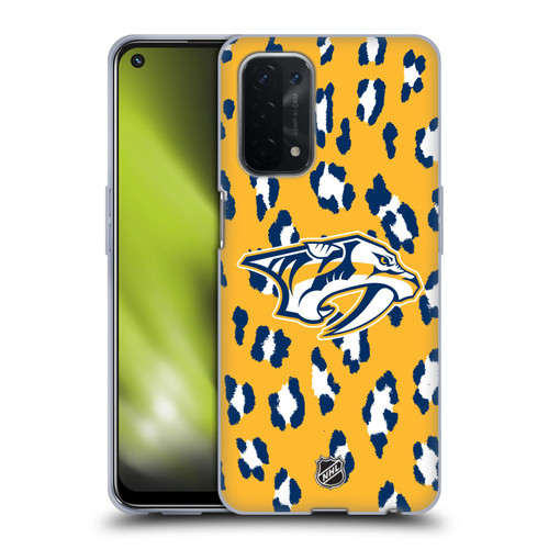 NHL Nashville Predators Leopard Patten Soft Gel Case for OPPO A54 5G
