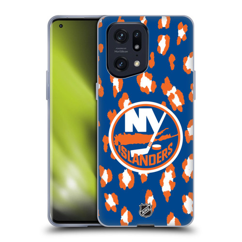 NHL New York Islanders Leopard Patten Soft Gel Case for OPPO Find X5 Pro