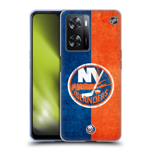 NHL New York Islanders Half Distressed Soft Gel Case for OPPO A57s
