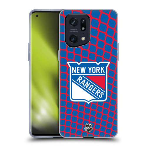 NHL New York Rangers Net Pattern Soft Gel Case for OPPO Find X5 Pro