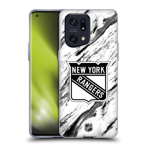 NHL New York Rangers Marble Soft Gel Case for OPPO Find X5 Pro