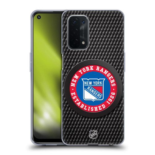NHL New York Rangers Puck Texture Soft Gel Case for OPPO A54 5G