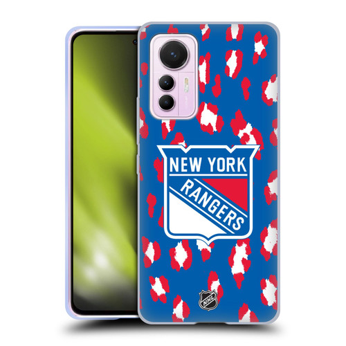 NHL New York Rangers Leopard Patten Soft Gel Case for Xiaomi 12 Lite