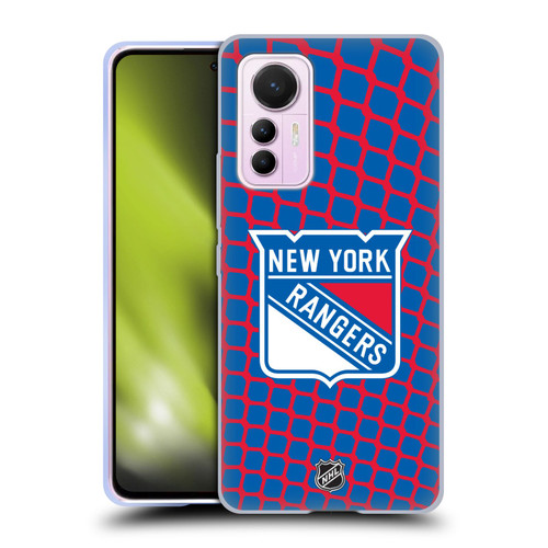 NHL New York Rangers Net Pattern Soft Gel Case for Xiaomi 12 Lite
