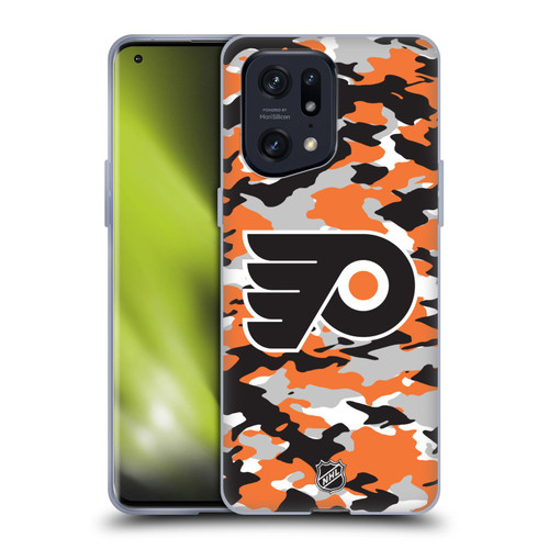 NHL Philadelphia Flyers Camouflage Soft Gel Case for OPPO Find X5 Pro