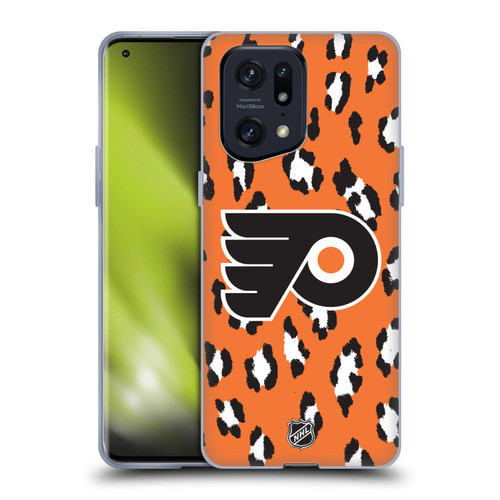 NHL Philadelphia Flyers Leopard Patten Soft Gel Case for OPPO Find X5 Pro