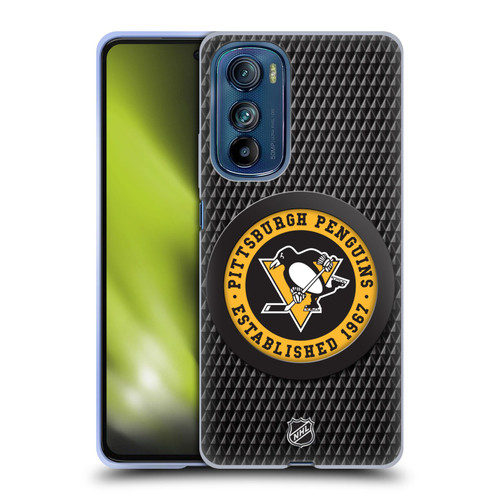 NHL Pittsburgh Penguins Puck Texture Soft Gel Case for Motorola Edge 30