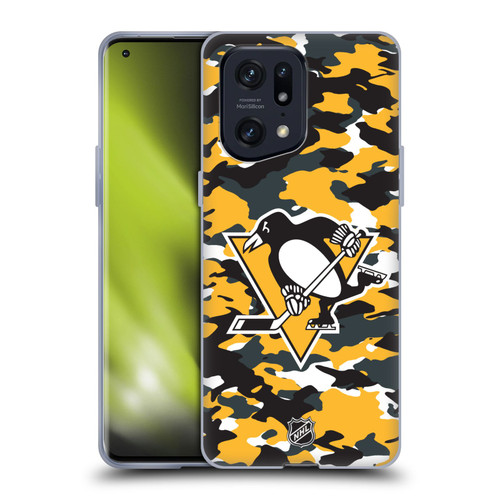 NHL Pittsburgh Penguins Camouflage Soft Gel Case for OPPO Find X5 Pro