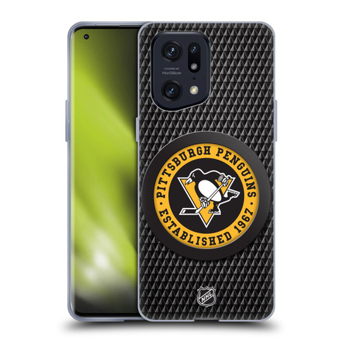 NHL Pittsburgh Penguins Puck Texture Soft Gel Case for OPPO Find X5 Pro