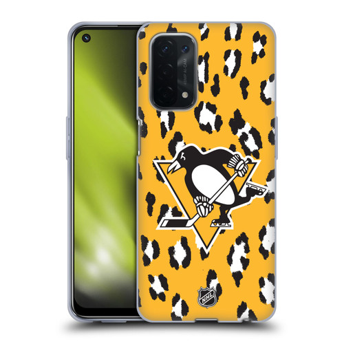 NHL Pittsburgh Penguins Leopard Patten Soft Gel Case for OPPO A54 5G