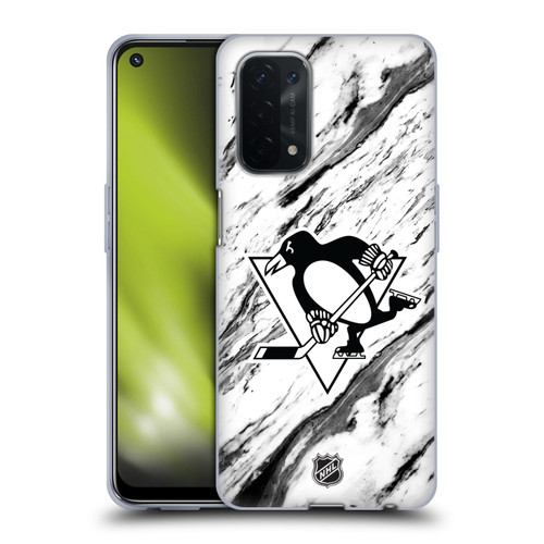 NHL Pittsburgh Penguins Marble Soft Gel Case for OPPO A54 5G