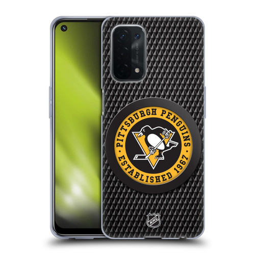 NHL Pittsburgh Penguins Puck Texture Soft Gel Case for OPPO A54 5G