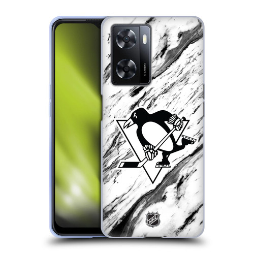 NHL Pittsburgh Penguins Marble Soft Gel Case for OPPO A57s