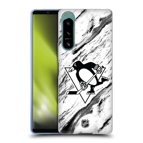 NHL Pittsburgh Penguins Marble Soft Gel Case for Sony Xperia 5 IV