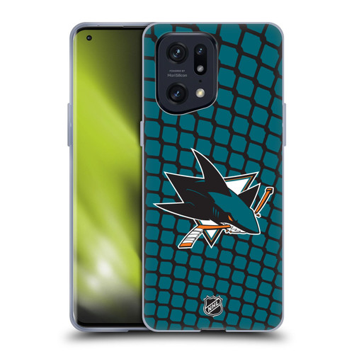 NHL San Jose Sharks Net Pattern Soft Gel Case for OPPO Find X5 Pro