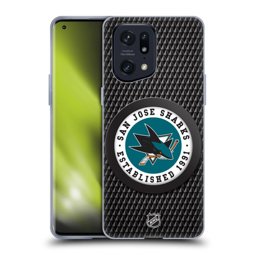 NHL San Jose Sharks Puck Texture Soft Gel Case for OPPO Find X5 Pro