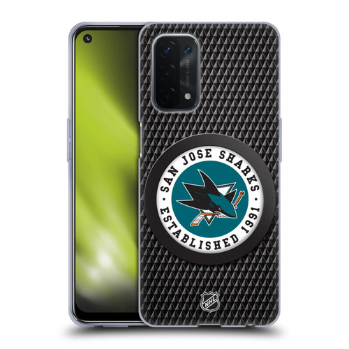 NHL San Jose Sharks Puck Texture Soft Gel Case for OPPO A54 5G