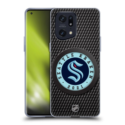 NHL Seattle Kraken Puck Texture Soft Gel Case for OPPO Find X5 Pro