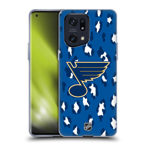 NHL St Louis Blues Leopard Patten Soft Gel Case for OPPO Find X5 Pro