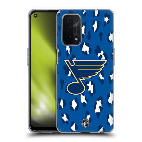 NHL St Louis Blues Leopard Patten Soft Gel Case for OPPO A54 5G