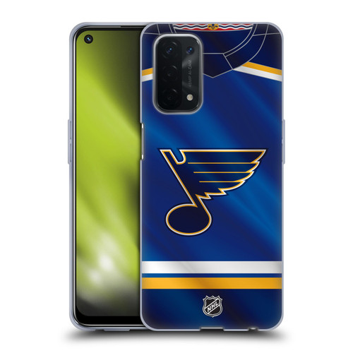 NHL St Louis Blues Jersey Soft Gel Case for OPPO A54 5G