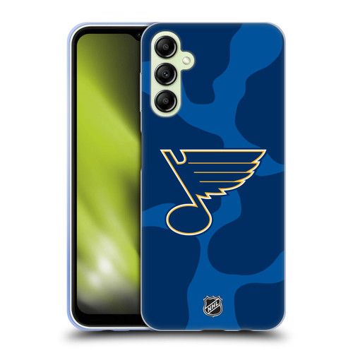 NHL St Louis Blues Cow Pattern Soft Gel Case for Samsung Galaxy A14 5G