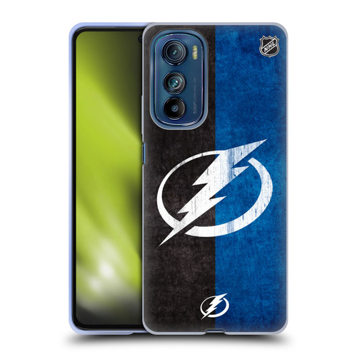 NHL Tampa Bay Lightning Half Distressed Soft Gel Case for Motorola Edge 30