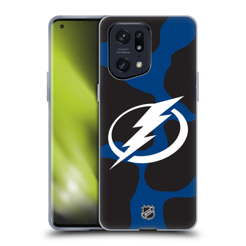 NHL Tampa Bay Lightning Cow Pattern Soft Gel Case for OPPO Find X5 Pro
