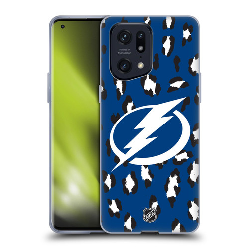 NHL Tampa Bay Lightning Leopard Patten Soft Gel Case for OPPO Find X5 Pro
