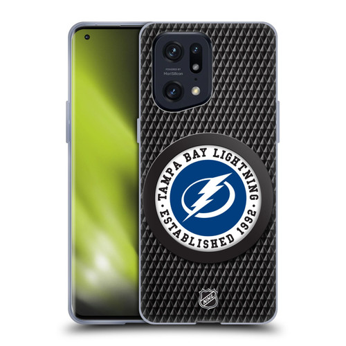 NHL Tampa Bay Lightning Puck Texture Soft Gel Case for OPPO Find X5 Pro