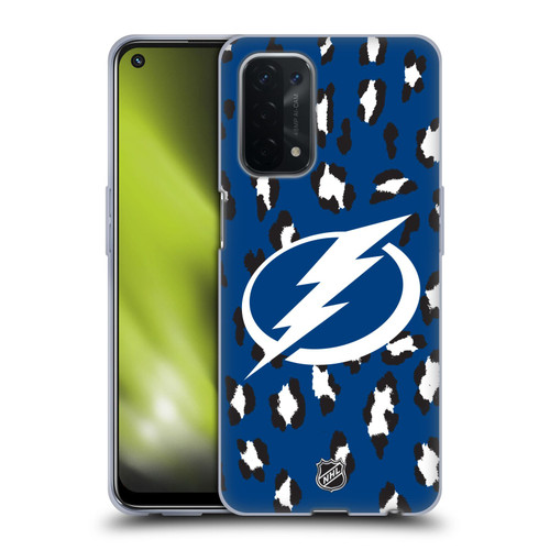 NHL Tampa Bay Lightning Leopard Patten Soft Gel Case for OPPO A54 5G