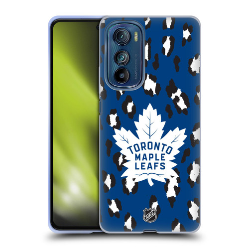 NHL Toronto Maple Leafs Leopard Patten Soft Gel Case for Motorola Edge 30