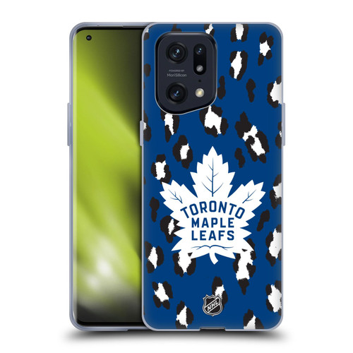 NHL Toronto Maple Leafs Leopard Patten Soft Gel Case for OPPO Find X5 Pro