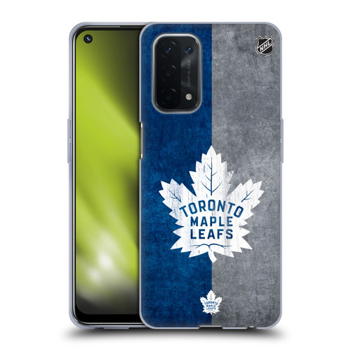 NHL Toronto Maple Leafs Half Distressed Soft Gel Case for OPPO A54 5G