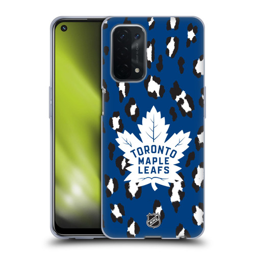 NHL Toronto Maple Leafs Leopard Patten Soft Gel Case for OPPO A54 5G