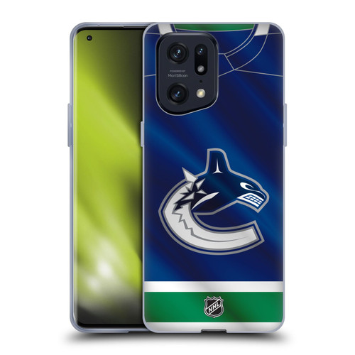 NHL Vancouver Canucks Jersey Soft Gel Case for OPPO Find X5 Pro