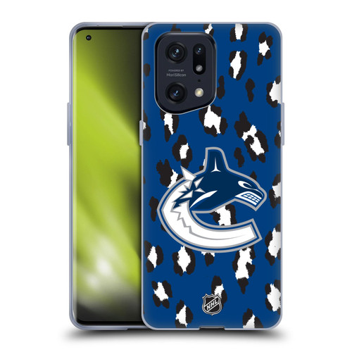 NHL Vancouver Canucks Leopard Patten Soft Gel Case for OPPO Find X5 Pro