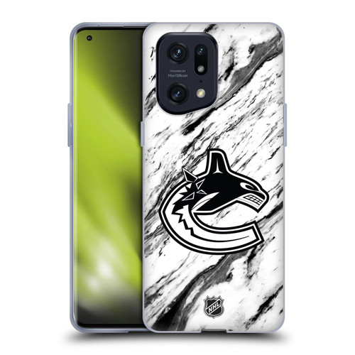 NHL Vancouver Canucks Marble Soft Gel Case for OPPO Find X5 Pro
