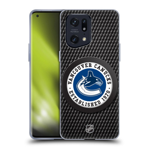 NHL Vancouver Canucks Puck Texture Soft Gel Case for OPPO Find X5 Pro