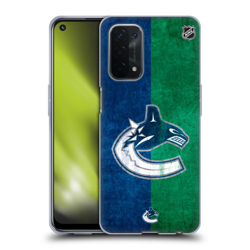 NHL Vancouver Canucks Half Distressed Soft Gel Case for OPPO A54 5G