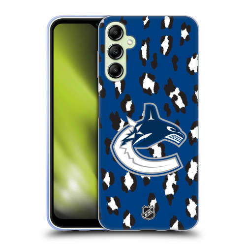 NHL Vancouver Canucks Leopard Pattern Soft Gel Case for Samsung Galaxy A14 5G